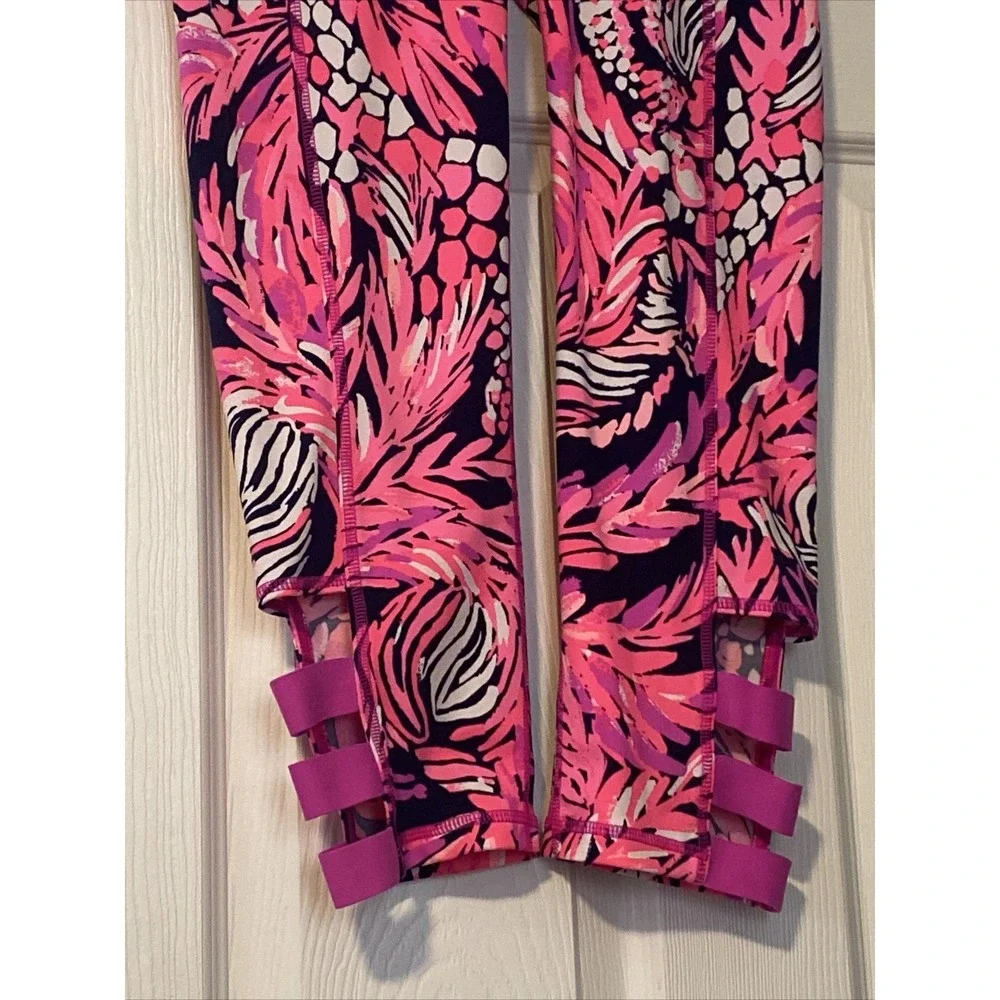 Lilly Pulitzer A Jungle In Here Pink Navy‎ Leggings Size Small